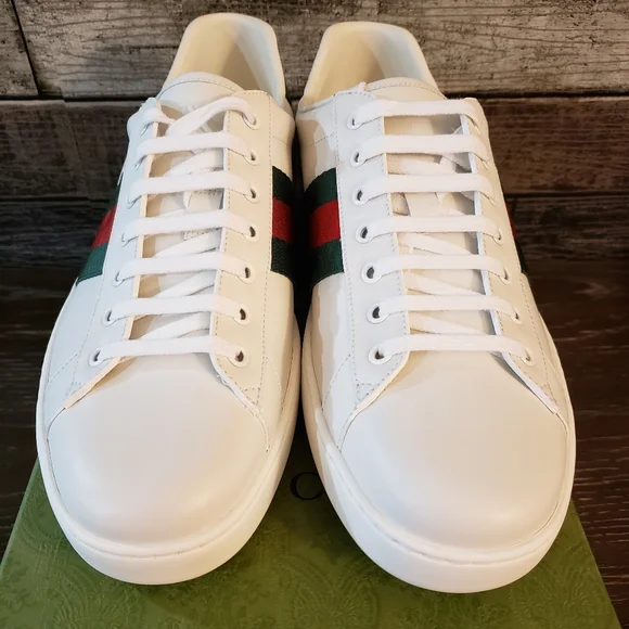 **SOLD **SOLDGucci Mens White Ace Shoes Gucci size 11.5 *READ DETAILS* Authentic - Picture 2 of 16